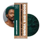 Good Dye Young Mystic Green dye during application for vibrant color deposit.
