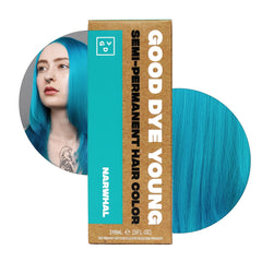Good Dye Young Narwhal teal dye bottle for bold color application.