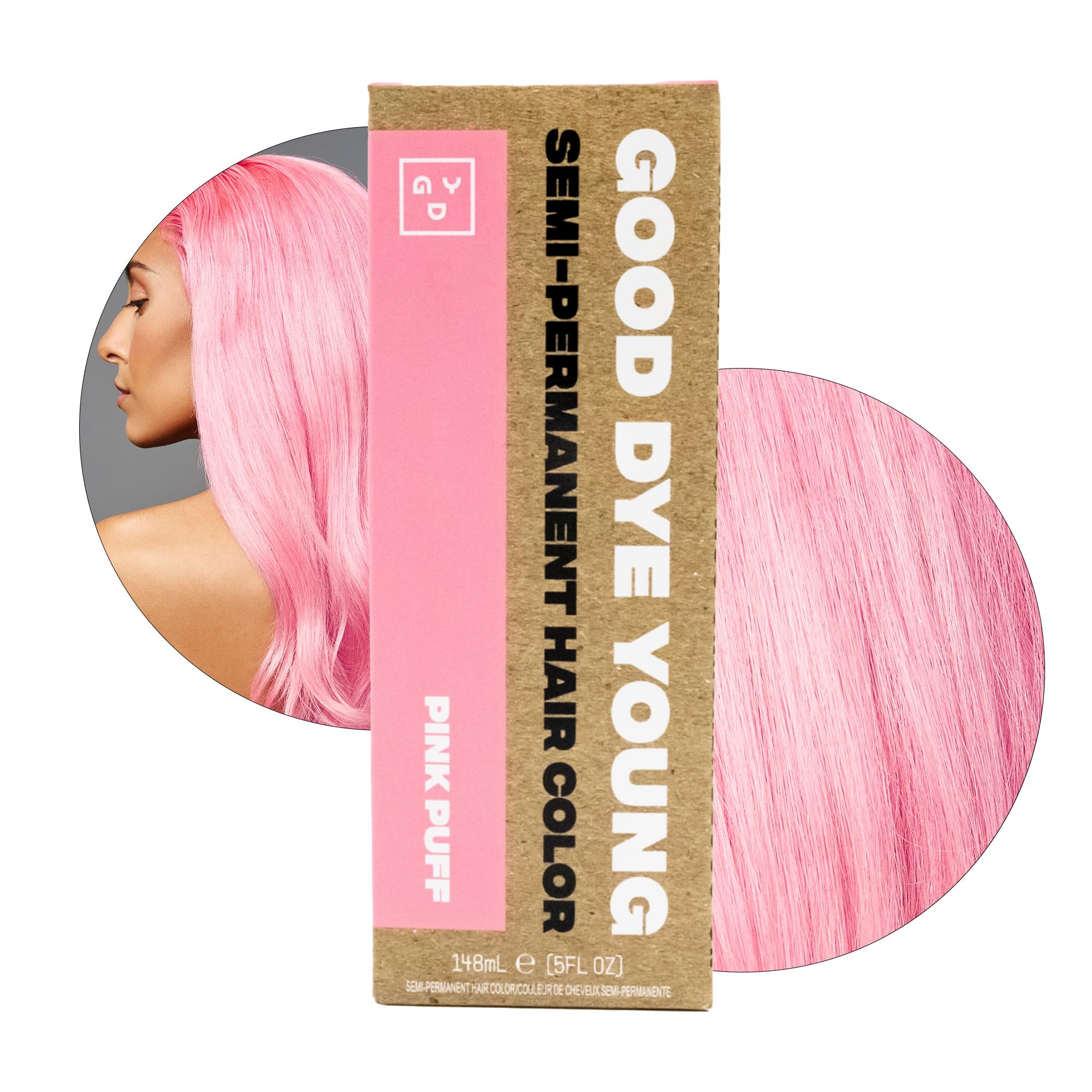 Good Dye Young pink Puff bottle ready for vibrant semi-permanent color