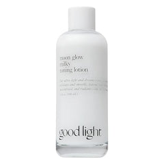 Good Light Moon Glow Milky Toner bottle close-up shows creamy hydration.