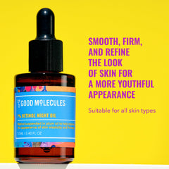 Good Molecules night oil in palm ready for nightly application
