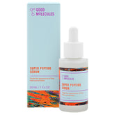 Good Molecules Super Peptide Serum bottle closeup—hydration for a firmer look.