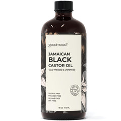 GOODMOOD Jamaican Black Castor Oil bottle ready for hair growth and skin care.