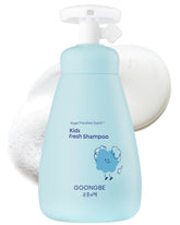GOONGBE Kids' Fresh Shampoo bottle front highlights gentle cleansing for sensitive scalps