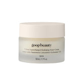 Goop Beauty 72-Hour Hydrating Water Cream bottle pour highlights long-lasting moisture