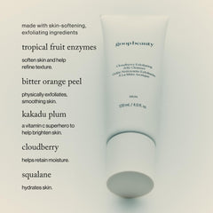 goop Beauty Exfoliating Jelly Cleanser rinse action shows smooth, refreshed skin after use.