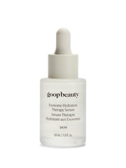 goop Beauty Exosome Hydration Therapy Serum bottle closeup showing hydration boost