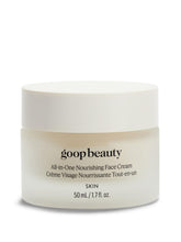 Goop Nourishing Face Cream jar closeup with rich texture for deep hydration.