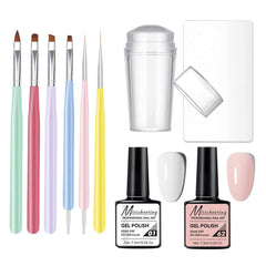 Gorvalin Gel French manicure kit stamper for precise at-home nail tips.