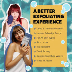 GOSHI Indigo Blue sponge in action with rich lather and smooth skin