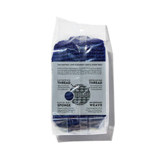 GOSHI Indigo Blue fabric closeup shows rip-resistant weave for durable exfoliation