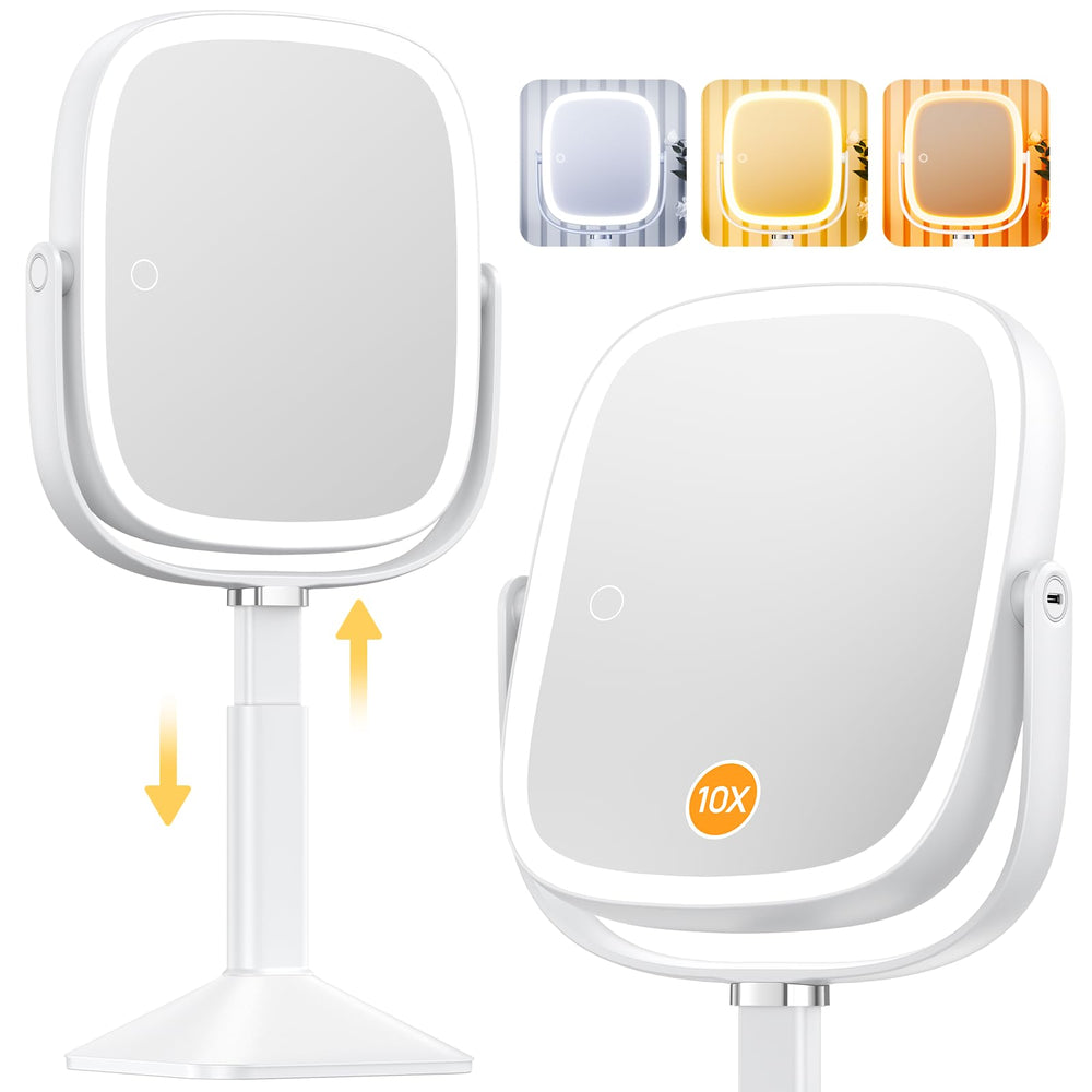 Gospire rectangle mirror side view; adjustable height aids makeup prep.