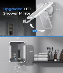 Gospire fogless mirror showing razor hanger for clutter-free grooming