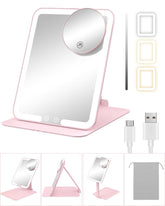 Gospire travel makeup mirror with lights shows adjustable angle for precise on-the-go makeup.