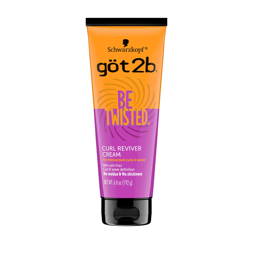 Got2B Be Twisted Curl Reviver Cream jar closeup shows frizz control and moisture for curls