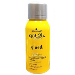 Got2B Glued Blasting Freeze Spray 2 oz bottle close-up highlighting ultra-strong hold for bold styles
