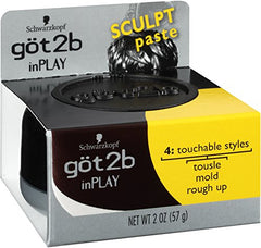 Got2B Inplay Hair Paste dries hair with easy palm-work and shaping.