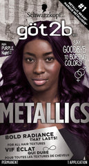 Got2b Metallics, empaque con tinte morado metalizado para uso inmediato.