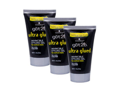Got2B Ultra Glued Invincible Styling Gel 3Pack pack shot for versatile, long-lasting hold