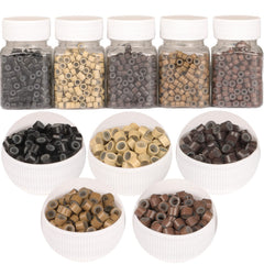 GOTDYA 2500pcs 5mm hair beads closeup for secure extensions.
