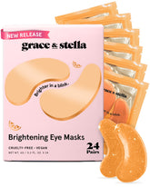 grace & stella front packaging showing bright orange eye patch box and benefits