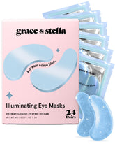 Grace & Stella blue under-eye patches energize tired eyes with cooling hydration.