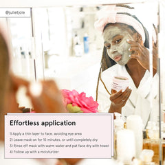 Grace & Stella Dead Sea Mud Mask 120ml being applied on skin demonstrates a soothing self-care ritual.