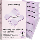 grace & stella foot peel mask lavender packaging illustrates a calming at-home pedicure ritual