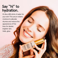 Grace & Stella Hyaluronic Serum pump dispense in a clean setup for easy daily hydration.