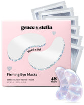 Grace & Stella peptide under-eye patches in white packaging for easy gifting and travel skincare