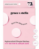 Grace & Stella 14mm patches absorb fluids for rapid spot relief.