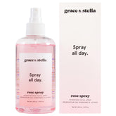 Grace & Stella rose water spray bottle for refreshing skincare.
