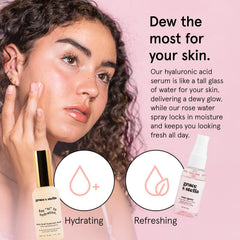 Grace & Stella rosewater spray mist refreshing and balancing skin.