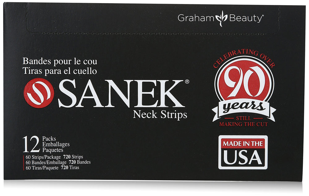 Graham Medical Sanek neck strips pack displayed for easy access and clean grooming prep.