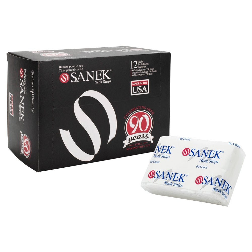 Graham Sanek Neck Strips—soft absorbent tissue around the neck for clean, comfortable grooming.