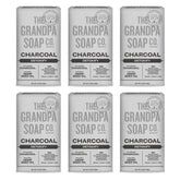 The Grandpa Soap Company charcoal bar soap with activated charcoal detoxes pores.