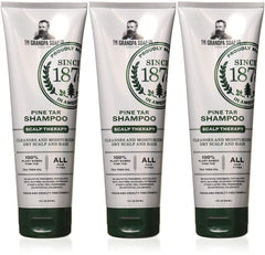 Grandpa's Pine Tar Shampoo bottle shown for regular use to soothe dry scalp