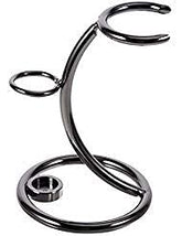 Grandslam gunmetal razor and brush stand front view keeps grooming tools organized and accessible