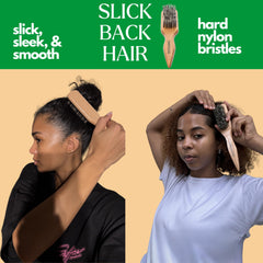 GranNaturals hard-bristle brush detailing teasing-backcombing to add lift and volume.