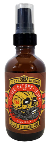 Grave Before Shave beard oil cigar blend 4oz bottle for beard conditioning and shine