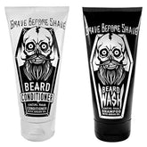 Grave Before Shave beard wash bottle highlights daily cleansing and hydration for beard and skin.