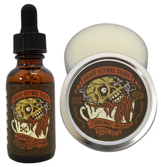 Grave Before Shave Caramel Mocha Beard Balm tin for smooth, controlled beard texture.