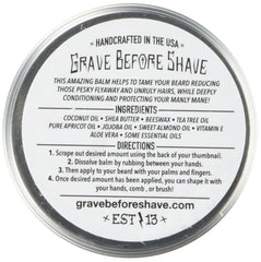 Grave Before Shave Cigar Blend label shows premium cigar-vanilla aroma.