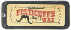 Grave Before Shave Fisticuffs tin front view for easy on-the-go mustache styling.