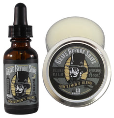 Grave Before Shave Gentlemen's Blend beard balm tin for smoothing and taming unruly beard hairs