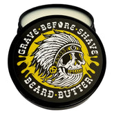 Grave Before Shave teakwood beard butter jar – easy scoop for beard conditioning