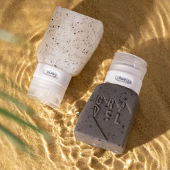 Gravel 3oz travel bottles cap close-up demonstrating leak-proof seal and spill protection
