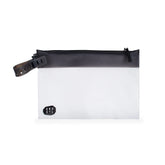 Gravel The Pouch clear travel toiletry bag front view, TSA-friendly quart size for easy security checks