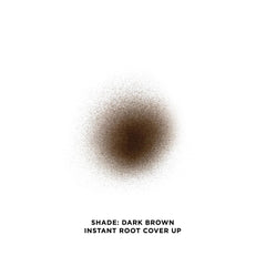 Gray Away dark brown root swatch on hair blends roots instantly.