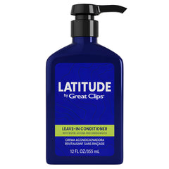 GREAT CLIPS LATITUDE leave-in conditioner bottle showing hydrating formula for everyday hair care.
